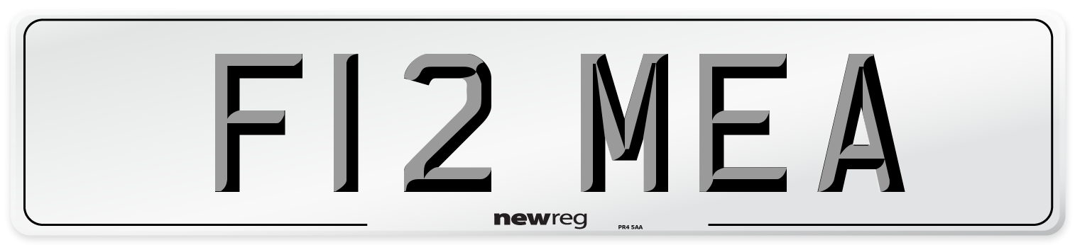 F12 MEA Number Plate from New Reg